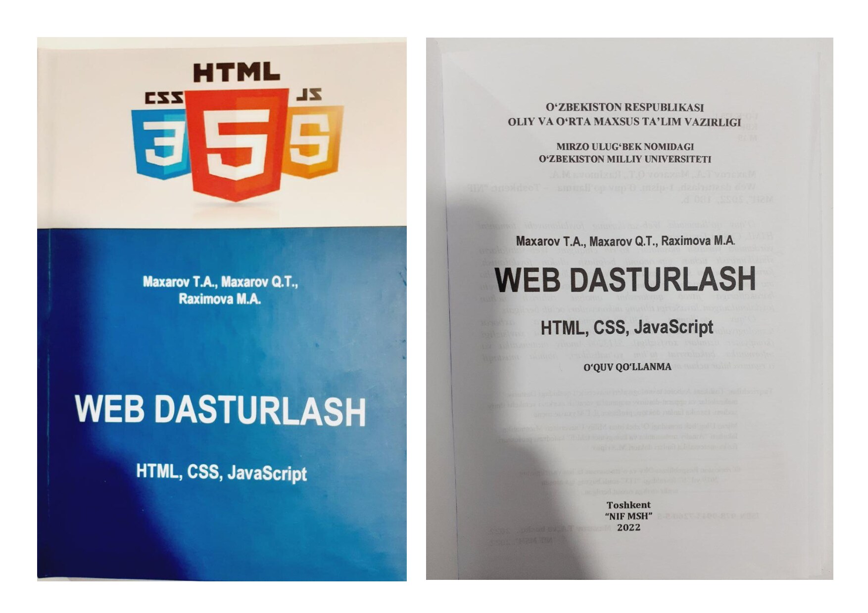 T.A.Maxtarov. Web dasturlash HTML, CSS, Java Script