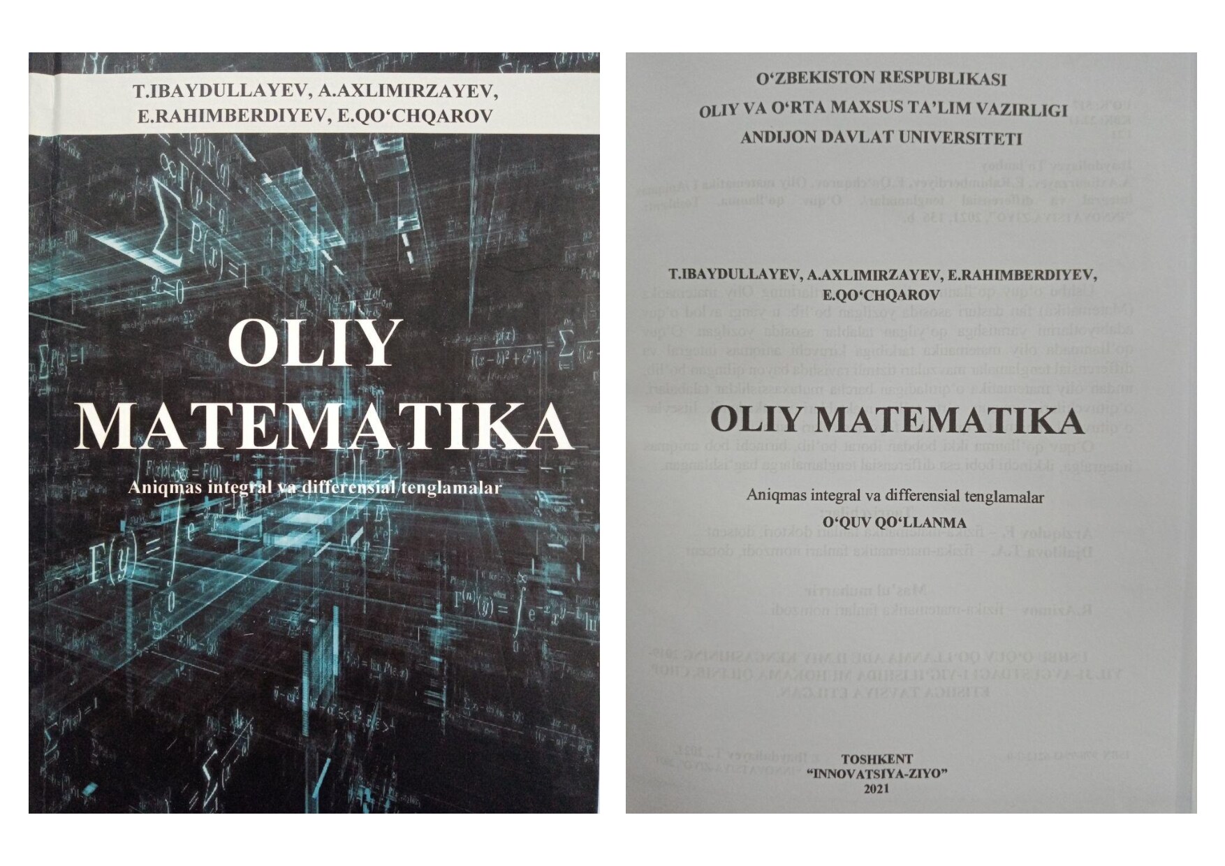 T.I.Baydullayev. Oliy matematika