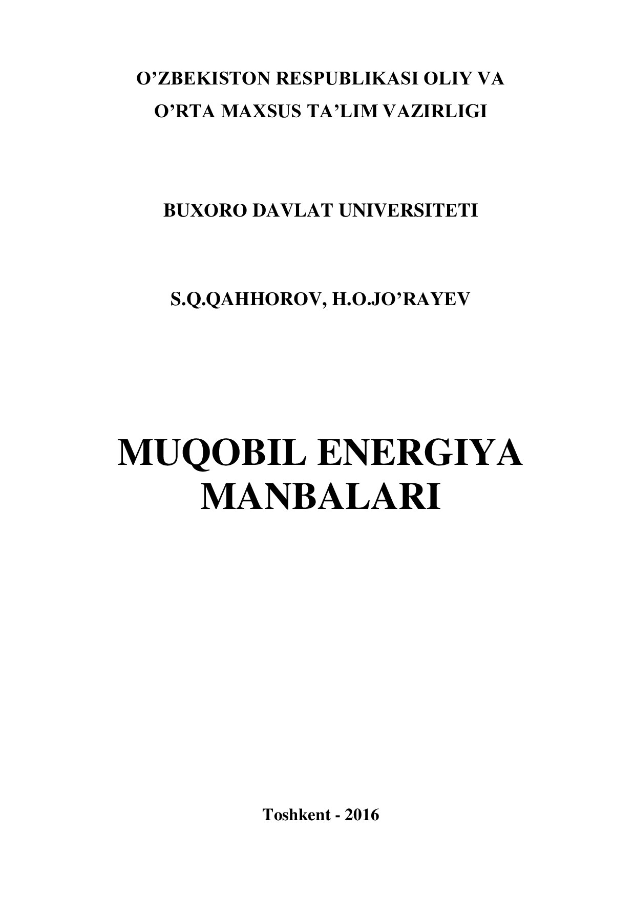 Muqobil energiya manbalari