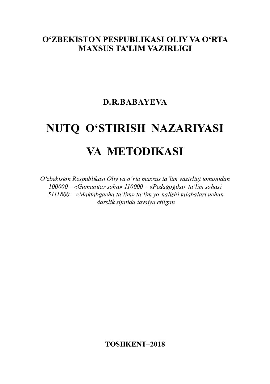 NUTQ  O‘STIRISH  NAZARIYASI  VA  METODIKASI.indd