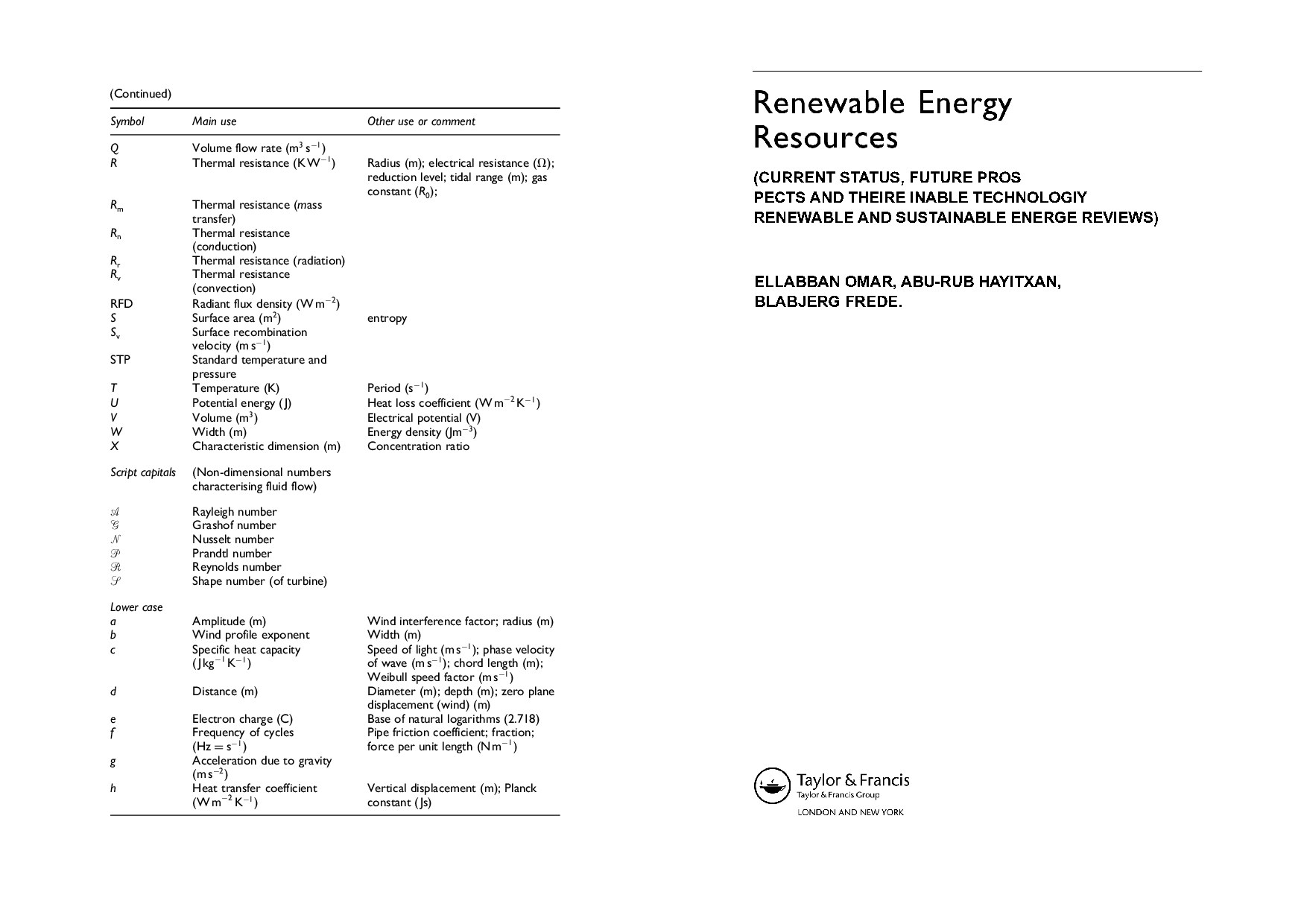Renewable Energy Resources