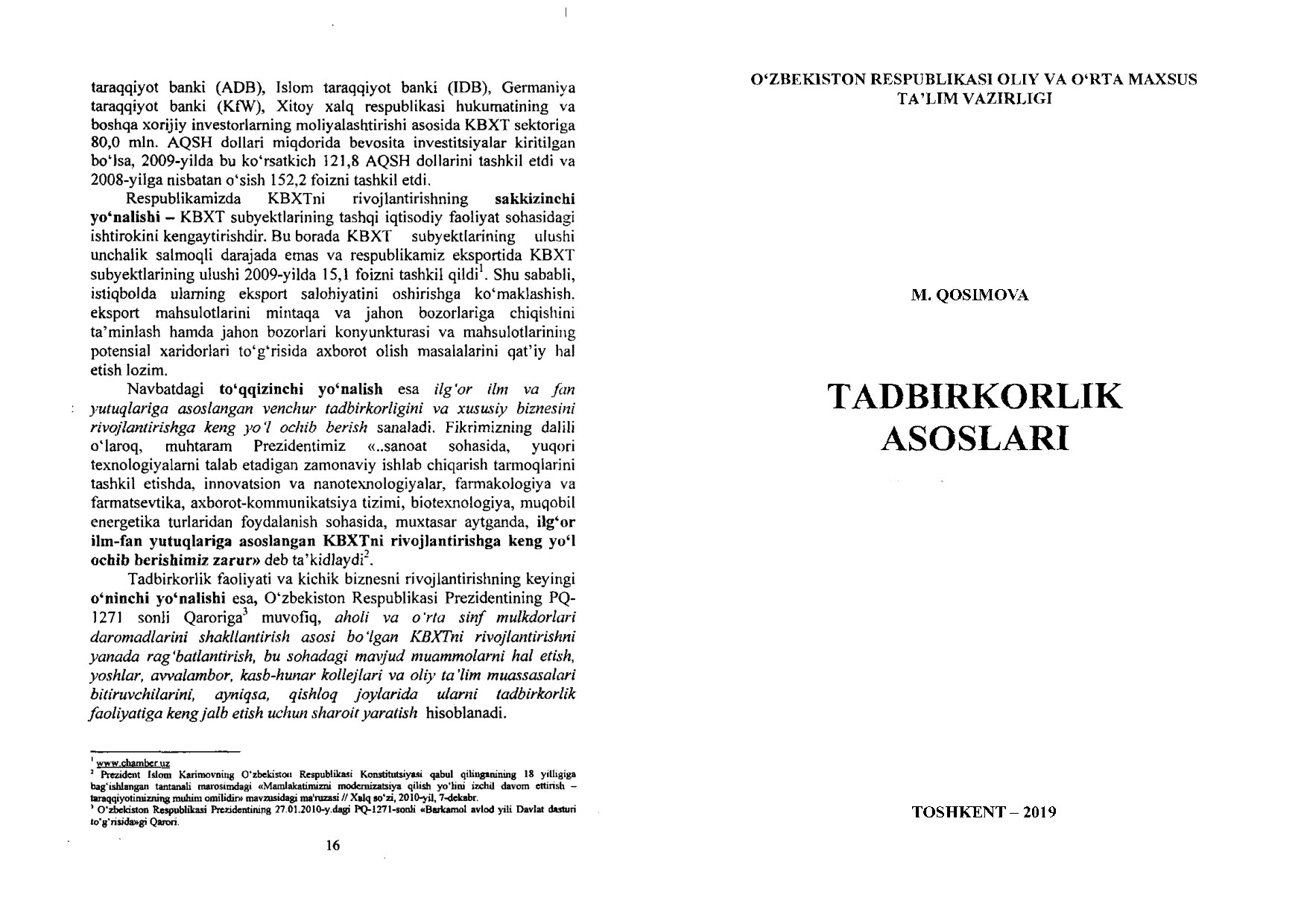 Tadbirkorlik asoslari