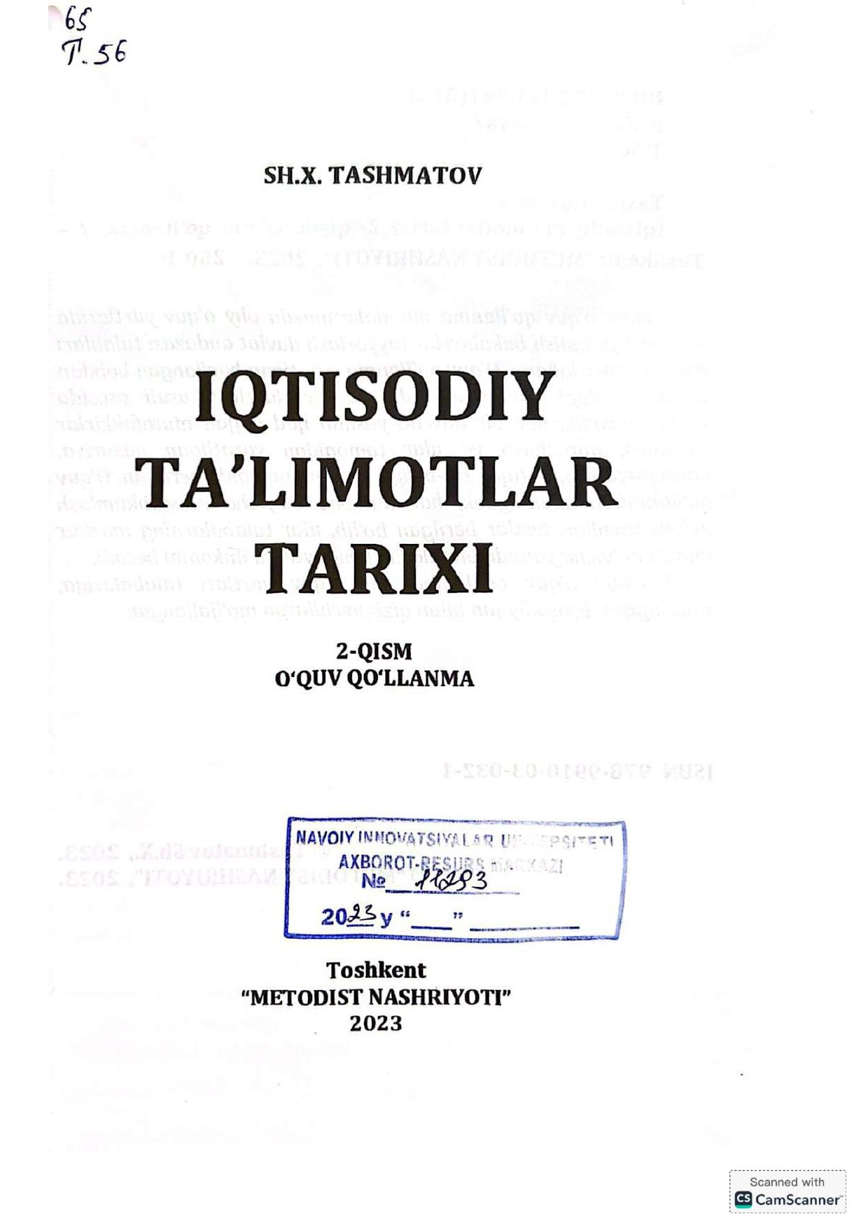 Ta'limotlat tarixi.2-q.