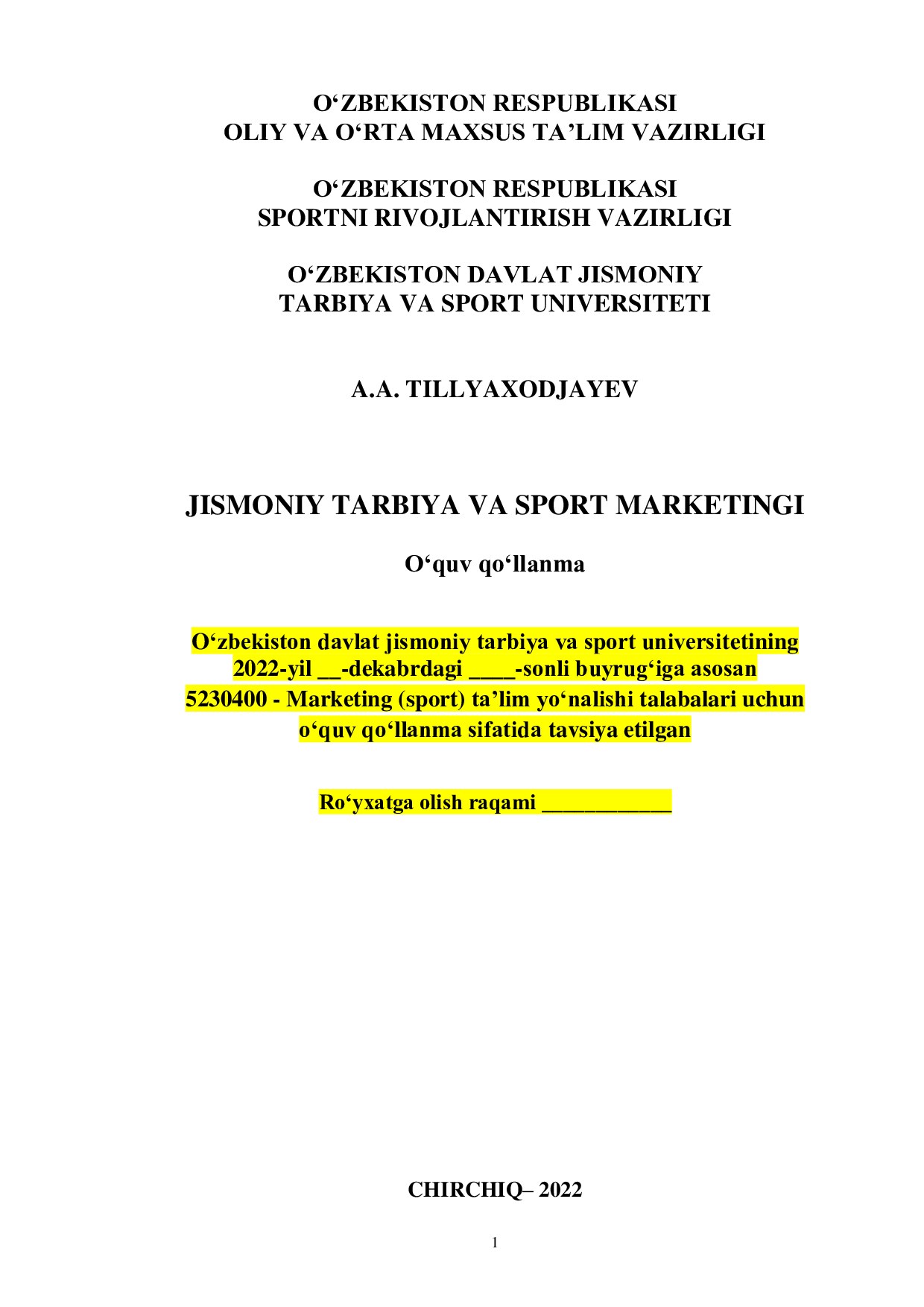 Jismoniy tarbiya va sport marketingi