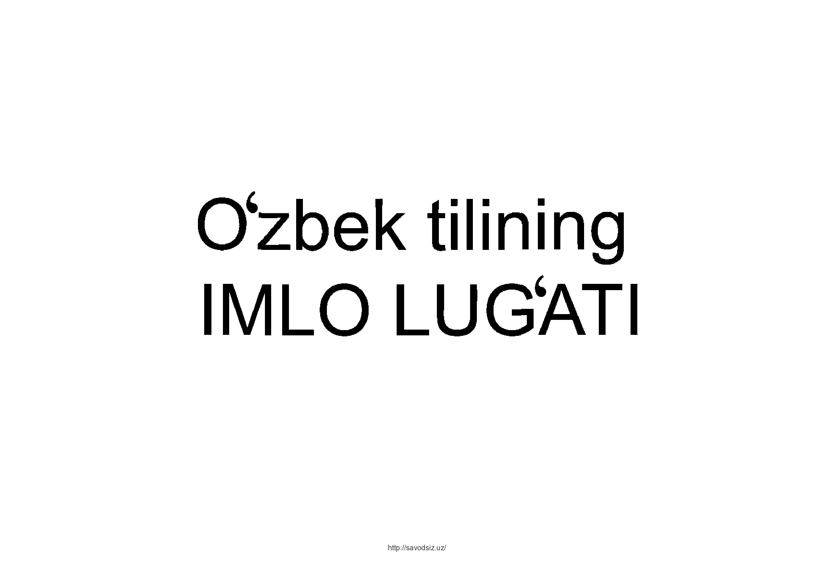 Oʻzbek tilining imlo lugʻati