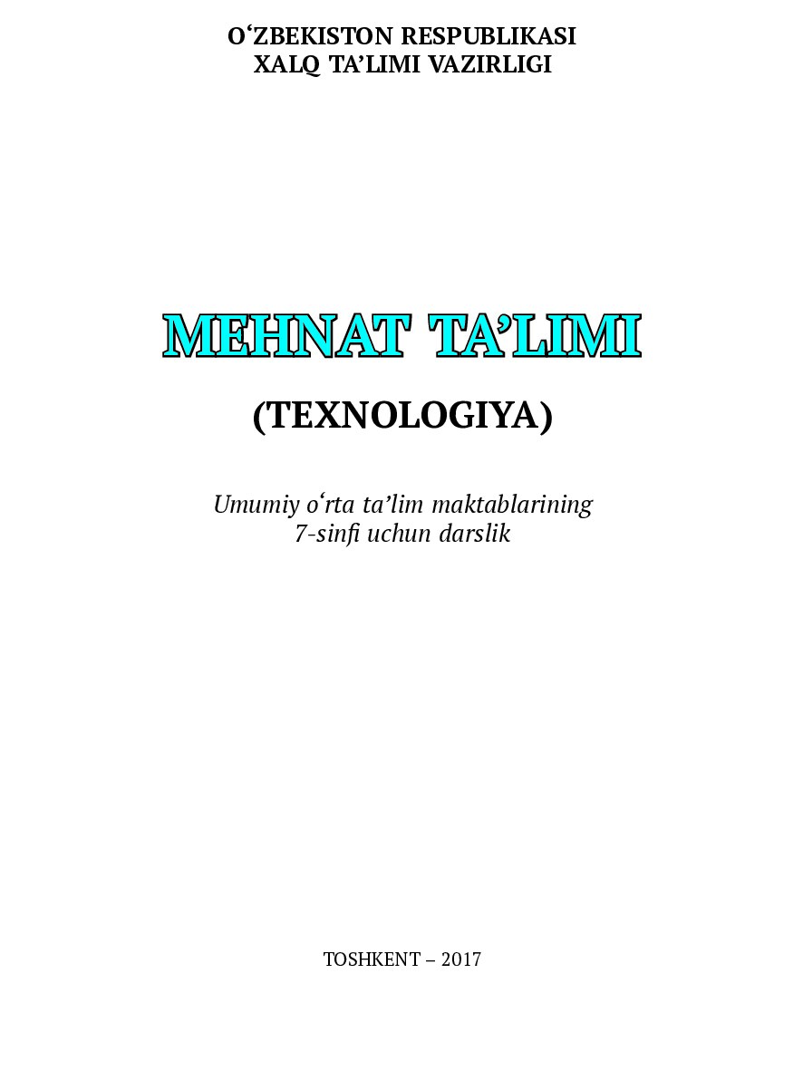 Texnologiya 7-sinf