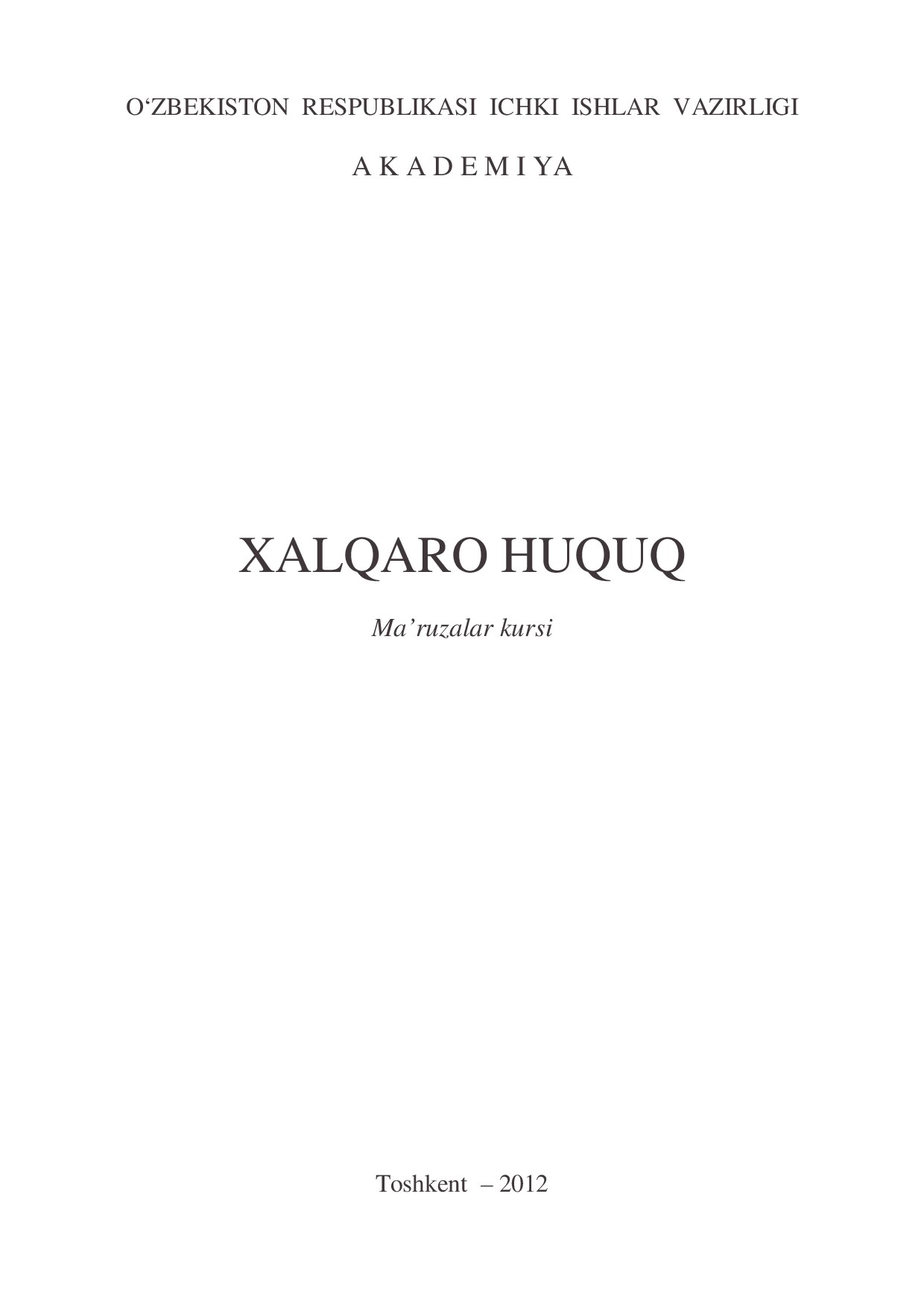 Xalqaro Huquq - A.Saidov-lot