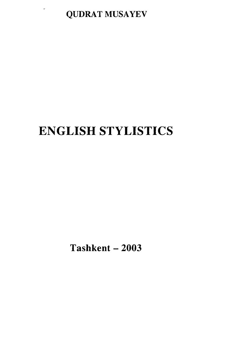 English stylistics