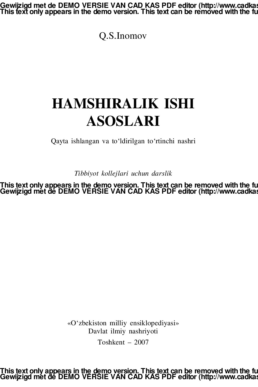 Hamshiralik asoslari