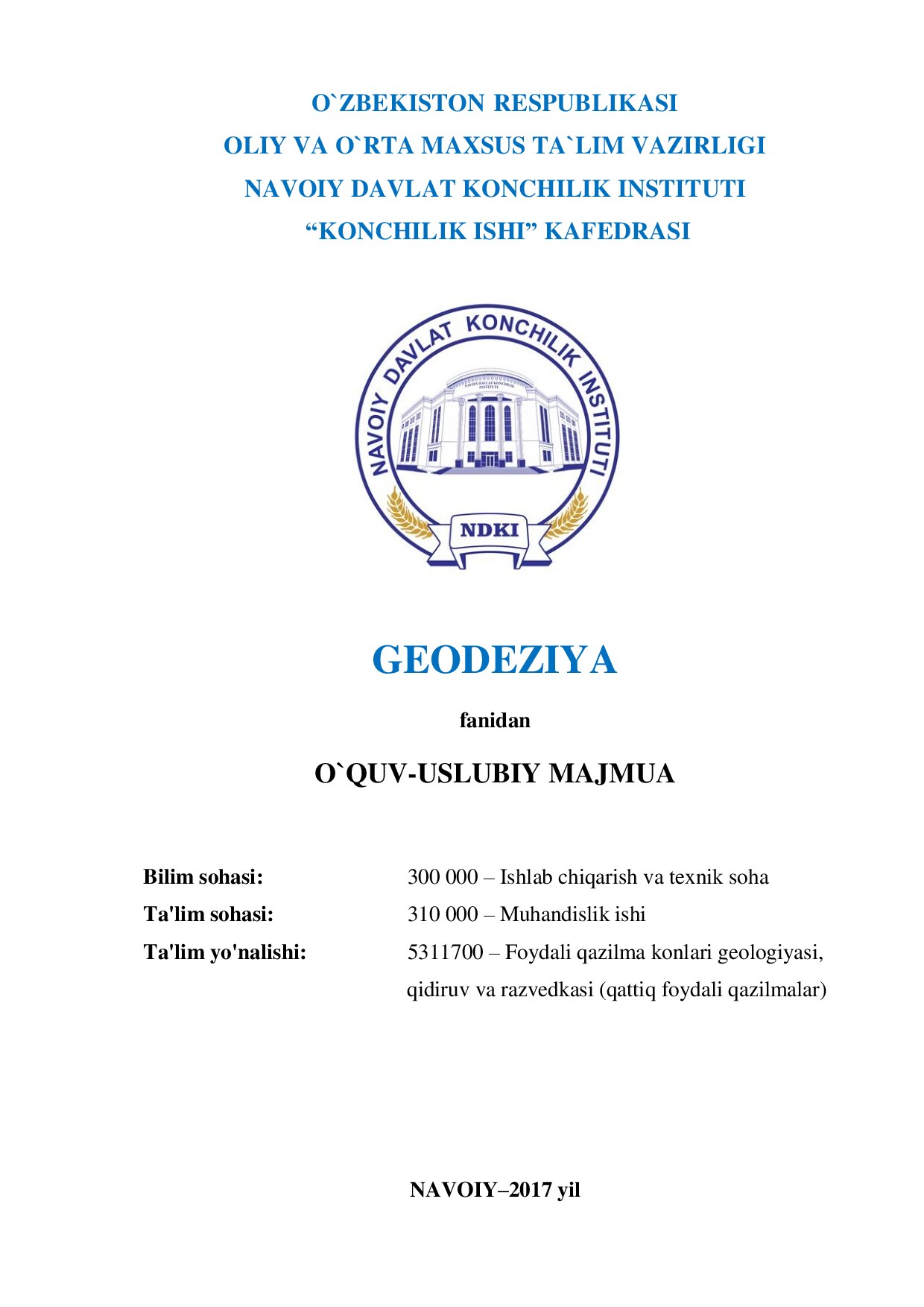 Geodeziya va marksheyderiya