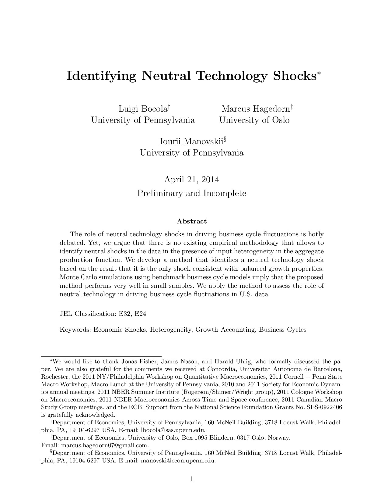 2 Luigi Bocola Identifying Neutral Technology Shocks.