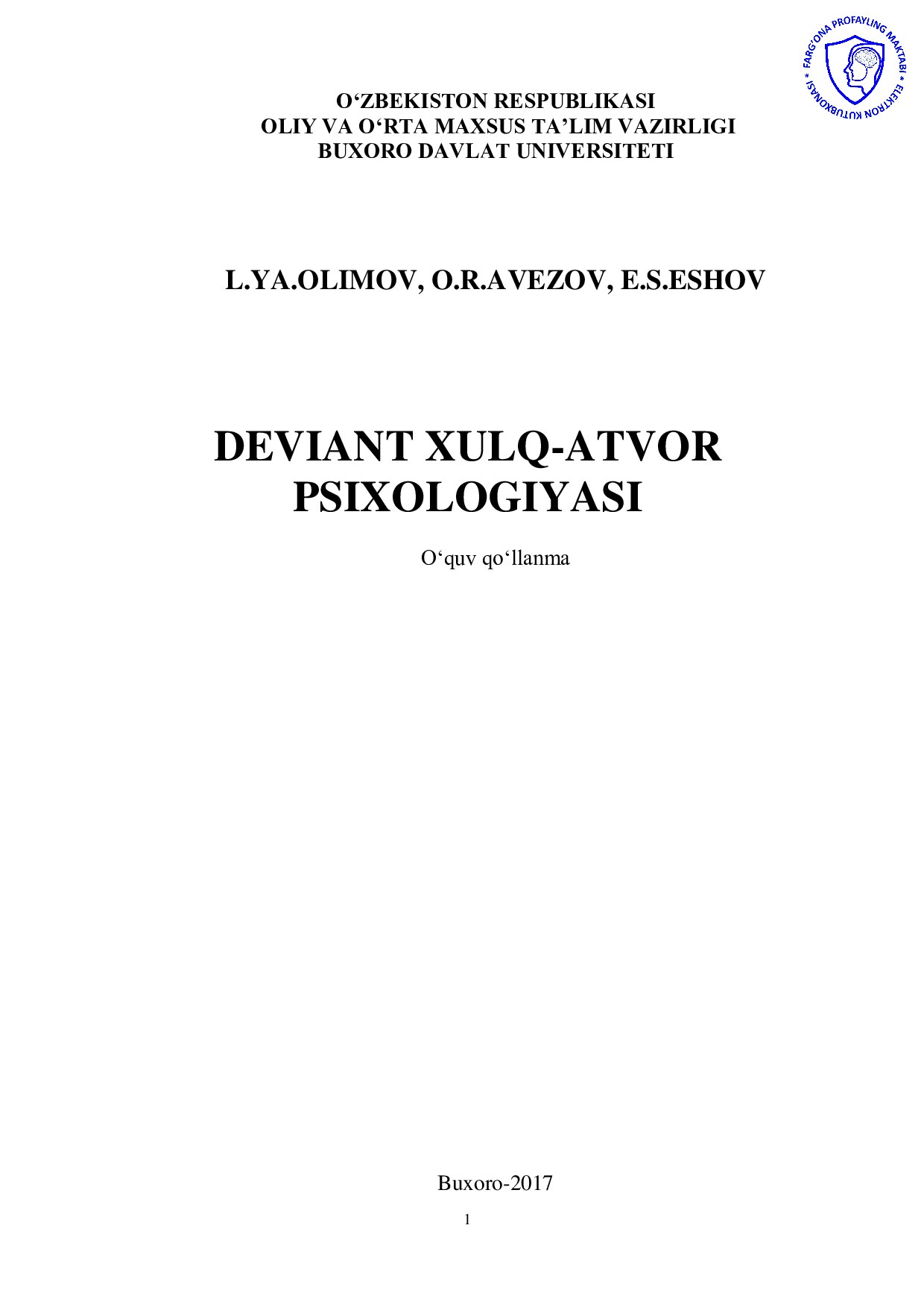 45. Deviant xulq-atvor psixologiyasi 1 @profayling_uz