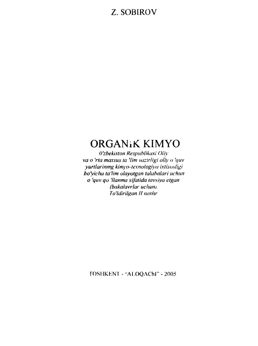 Organik kimyo