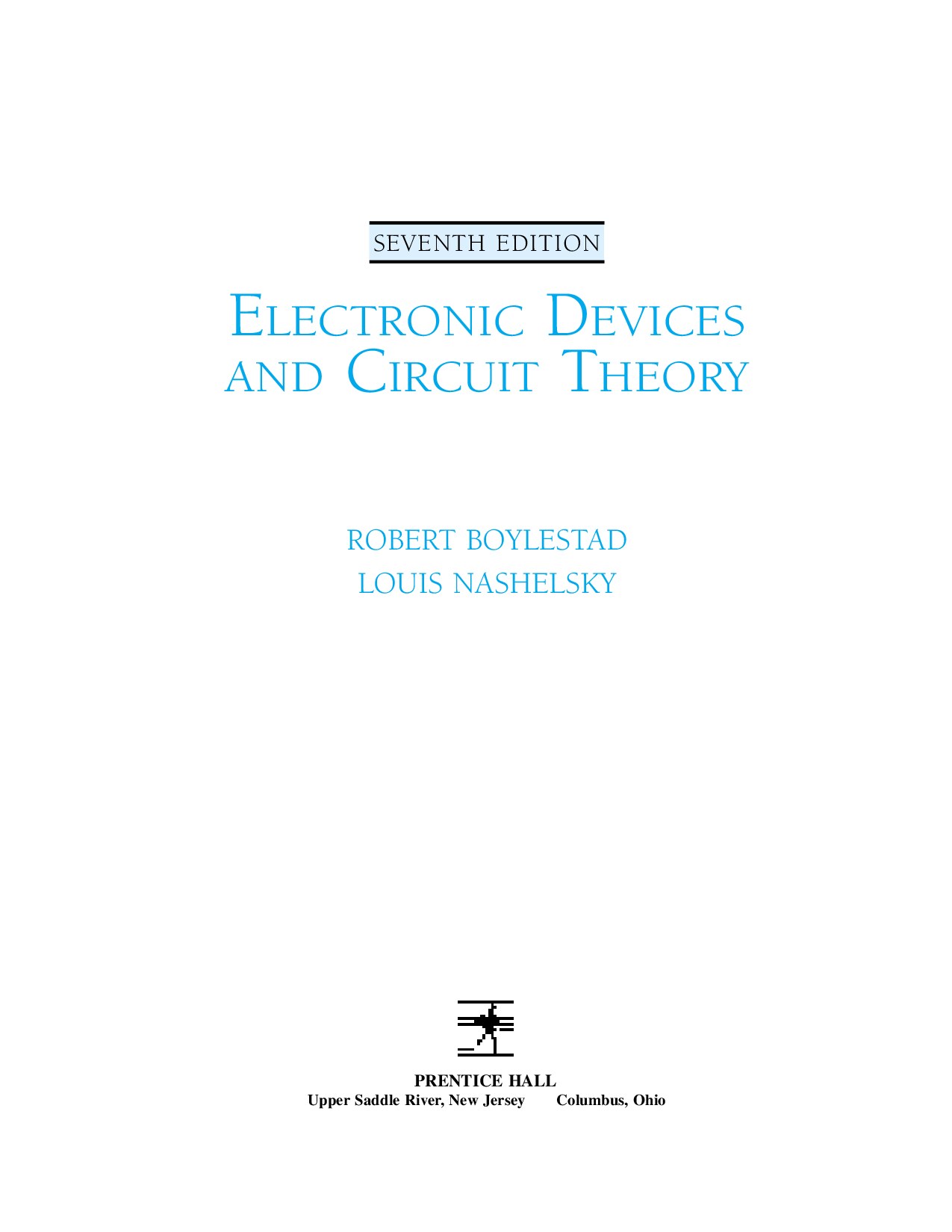 ELECTRONIC DEVICES AND CIRCUIT THEORY