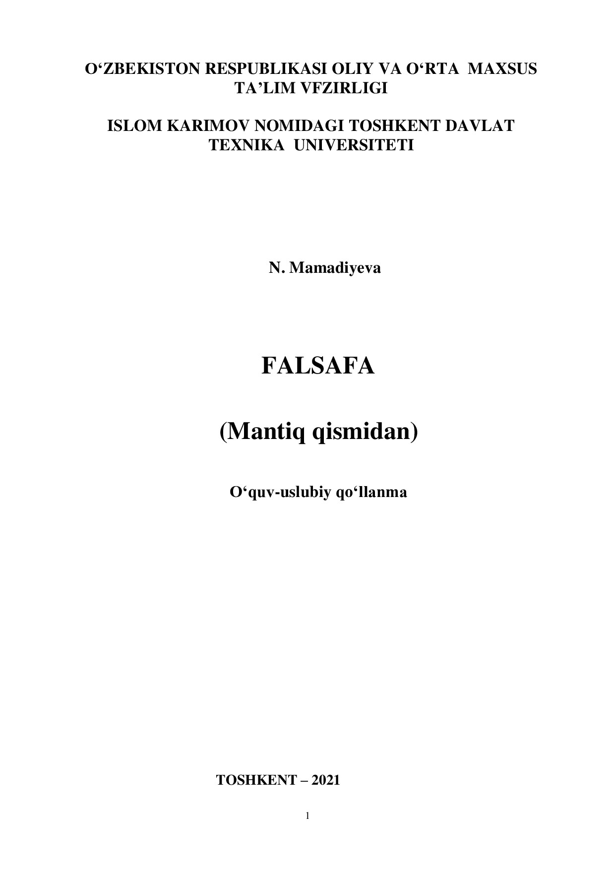 Falsafa (Mantiq qismidan)