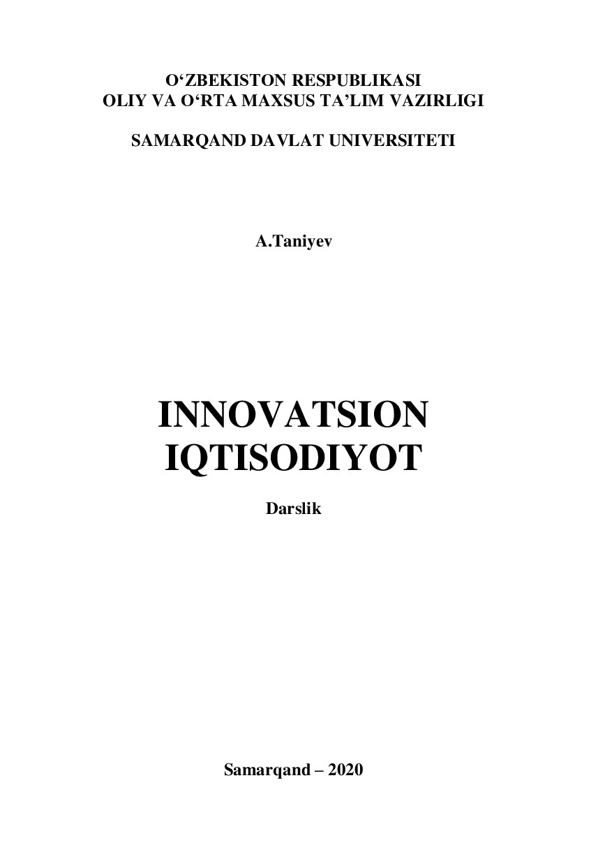 111 Дарслик_INNOVATSION IQTISODIYOT