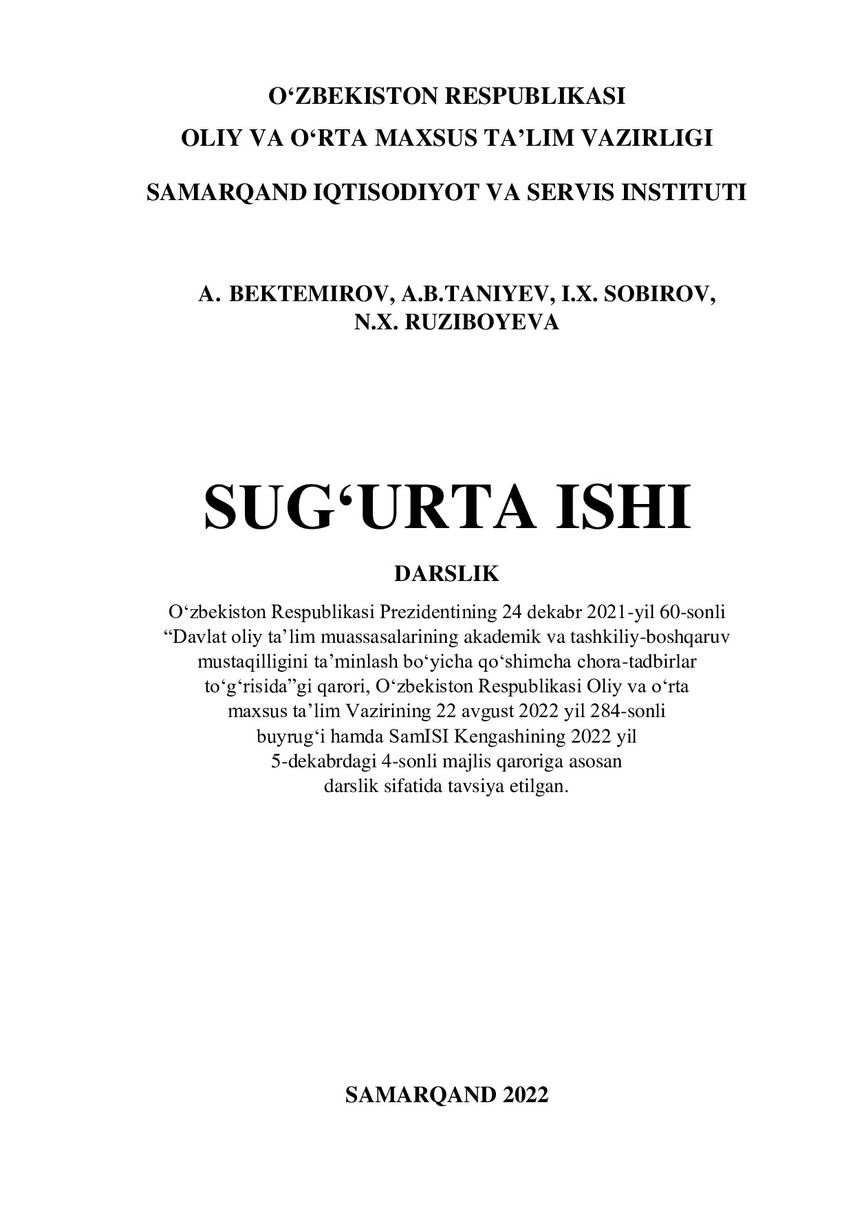 Sug'urta ishi