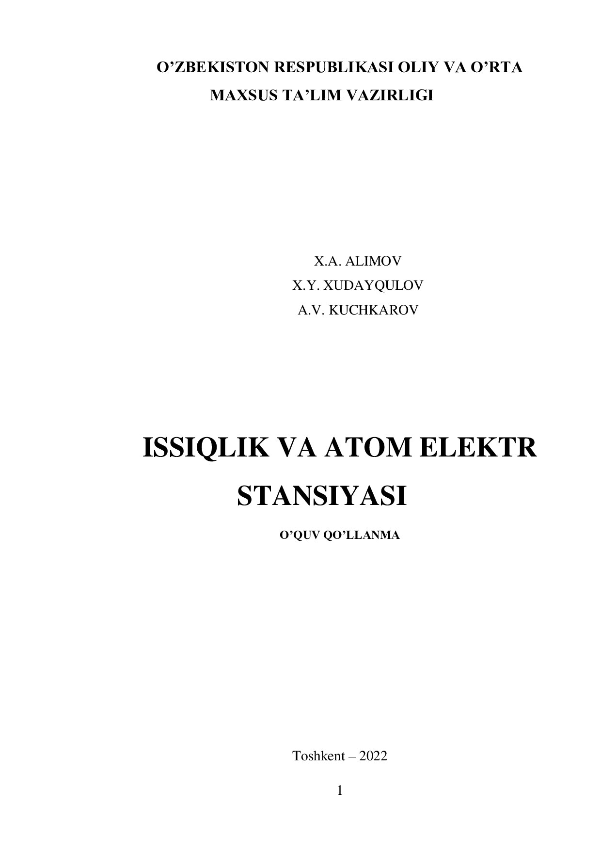 Issiqlik va atom elektr stansiyalar