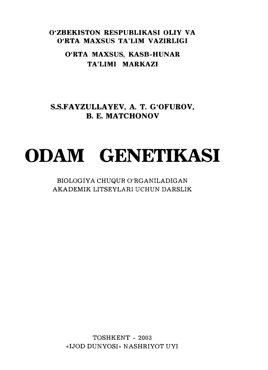 Odam genetikasi