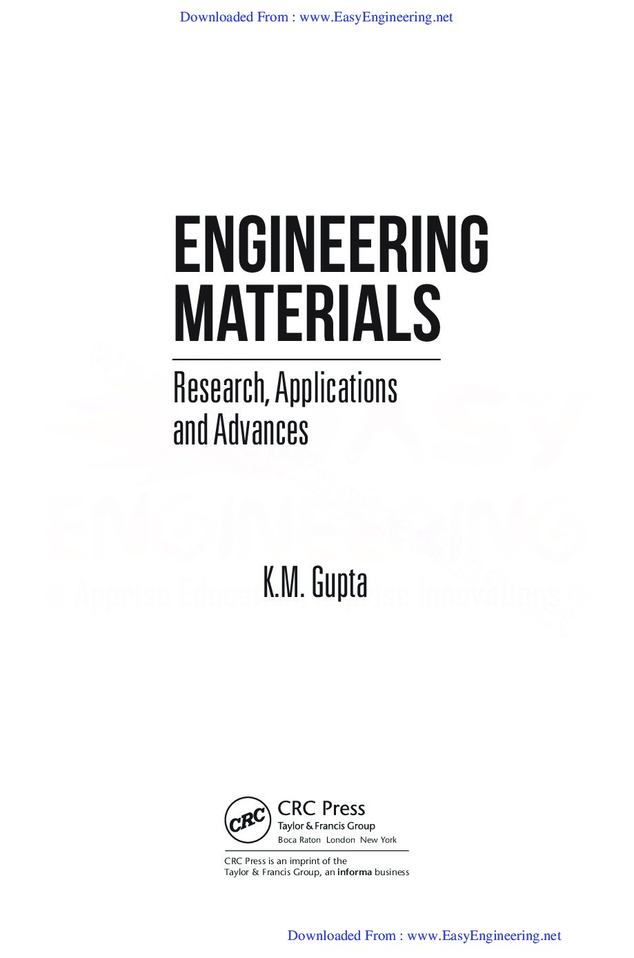 K.M. Gupta. Engineering Materiaos. 2015