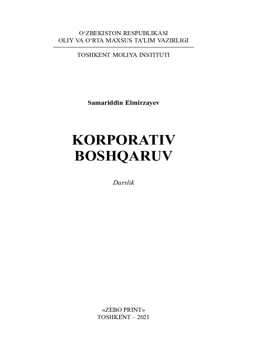 KORPORATIV BOSHQARUV