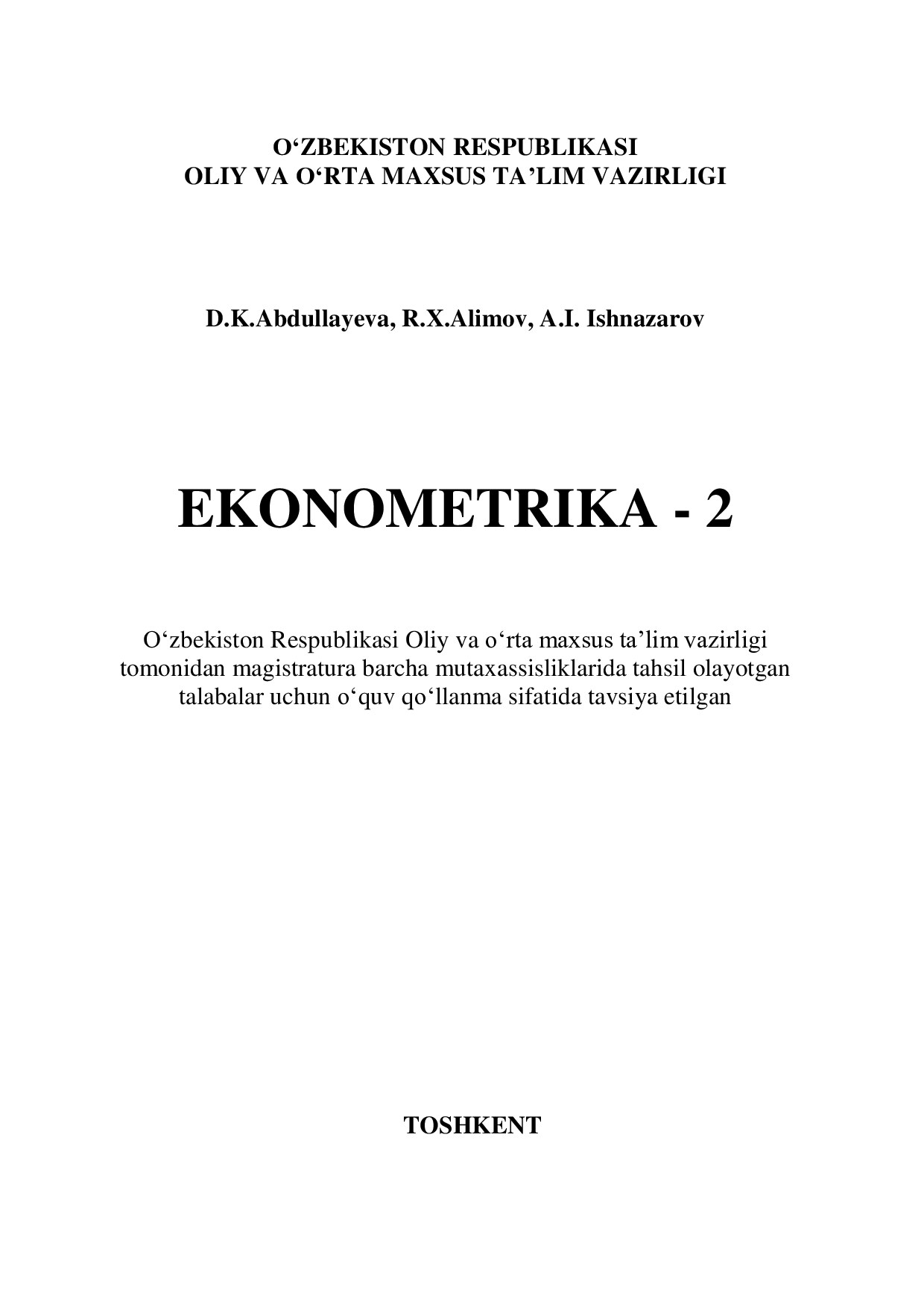 EKONOMETRIKA - 2