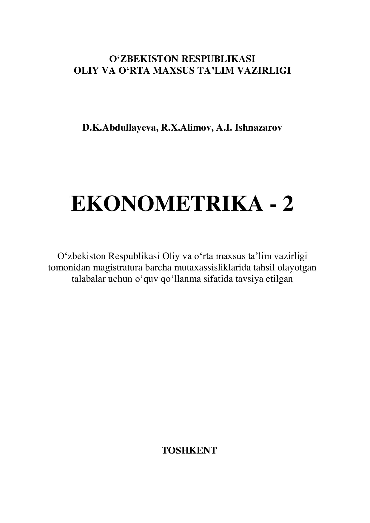 EKONOMETRIKA - 2