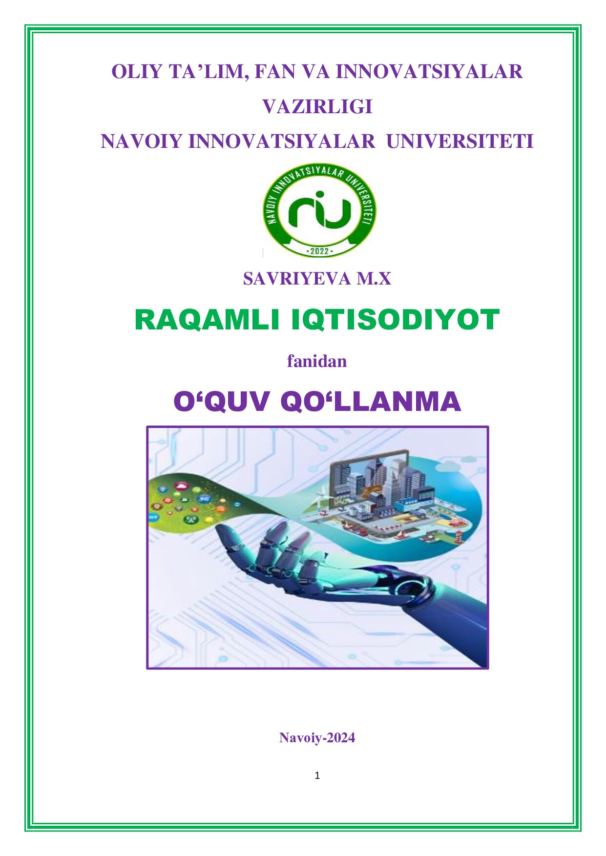 Raqamli iqtisodiyot