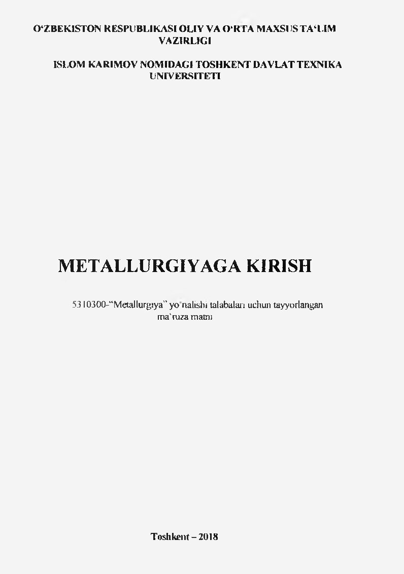 Metallurgiyaga kirish