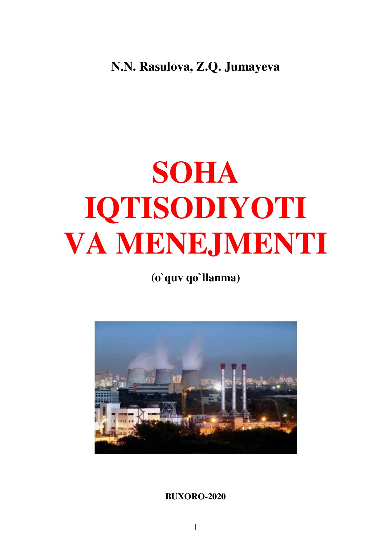 Soha iqtisodiyoti va menejmenti. Rasulova