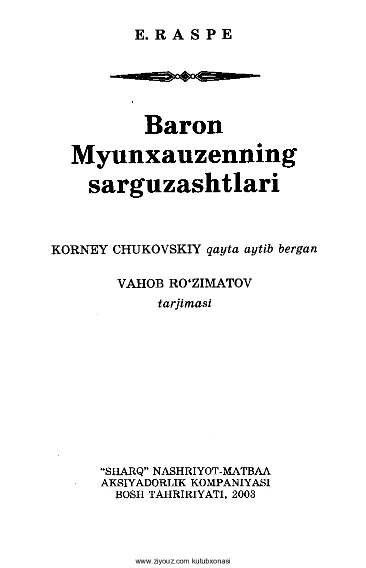 Baron Myunxauzenning sarguzashtlari [@kitoblar_pdf]