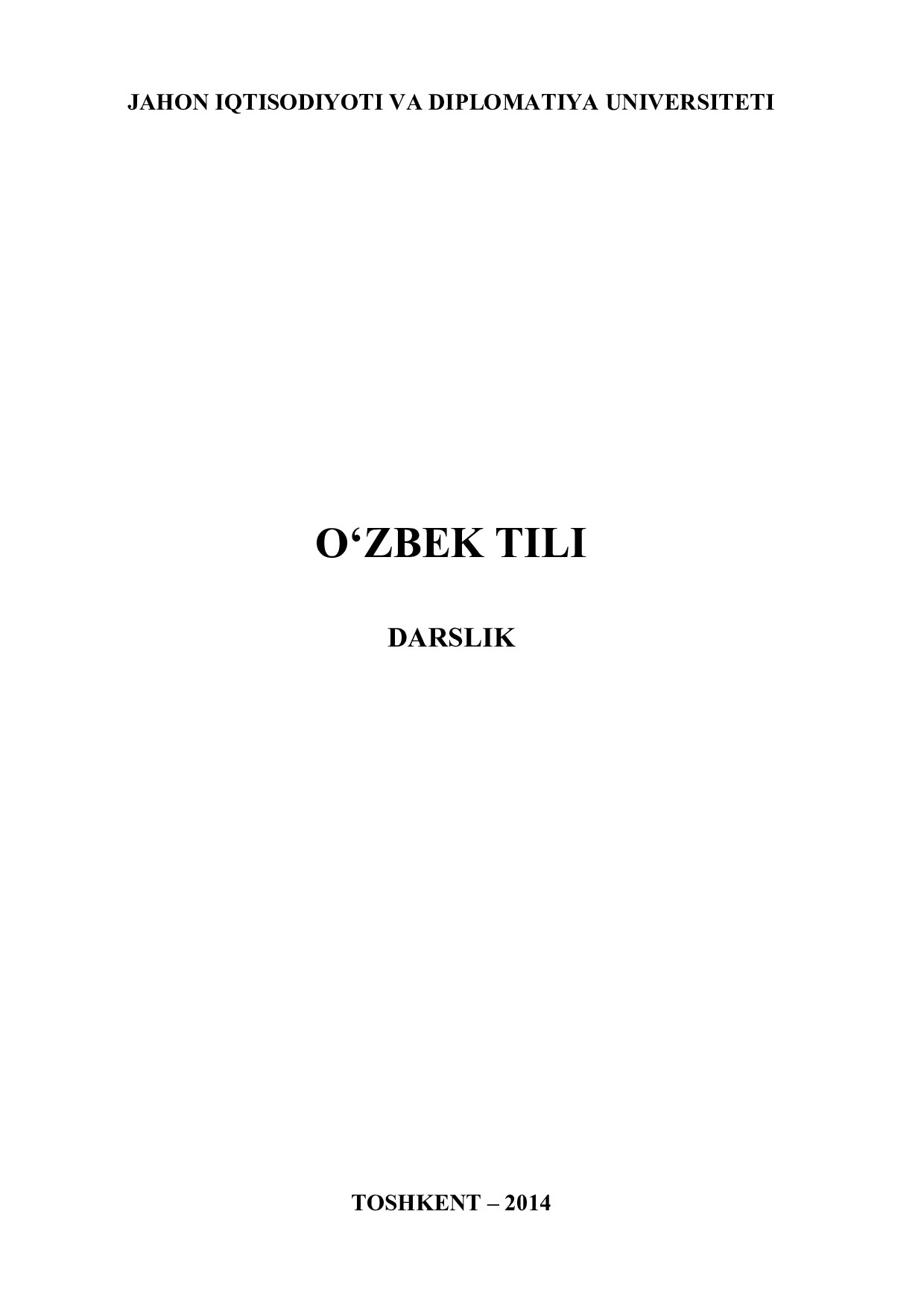 O'zbek tili