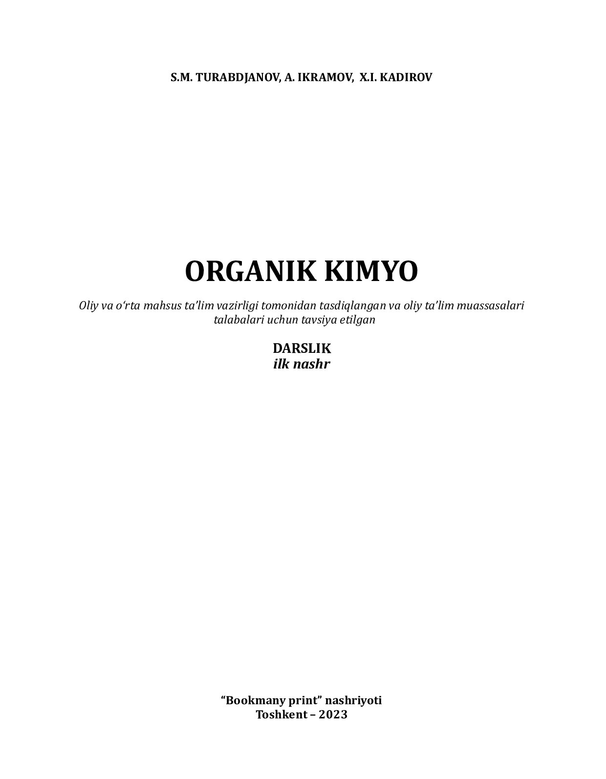 Organik kimyo