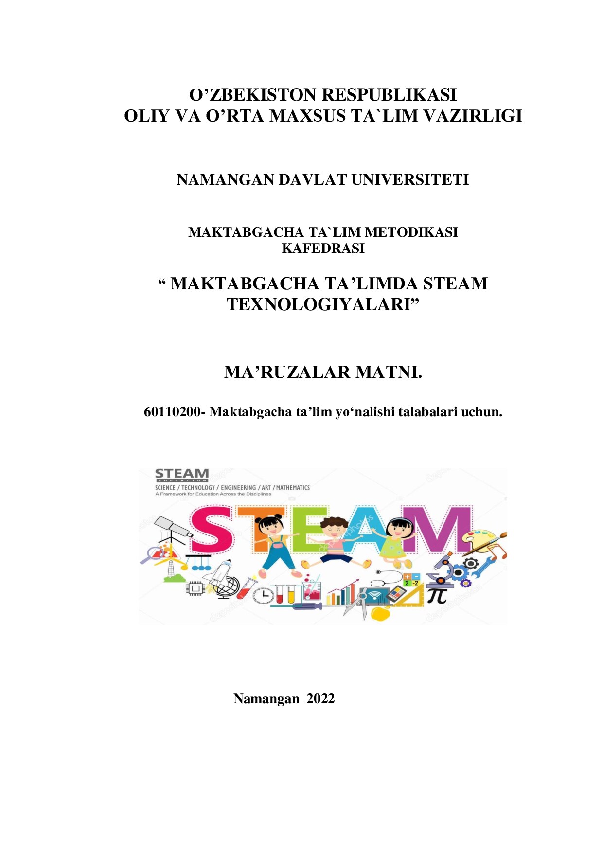 MT da STEAM texnologiyasi maruza matni 2022