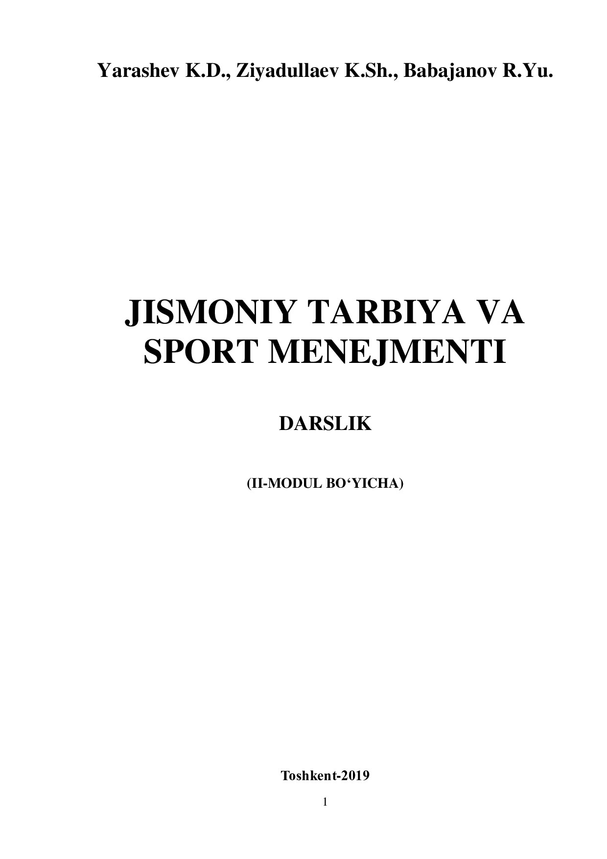 JISMONIY TARBIYA VA SPORT MENEJMENTI Дарслик