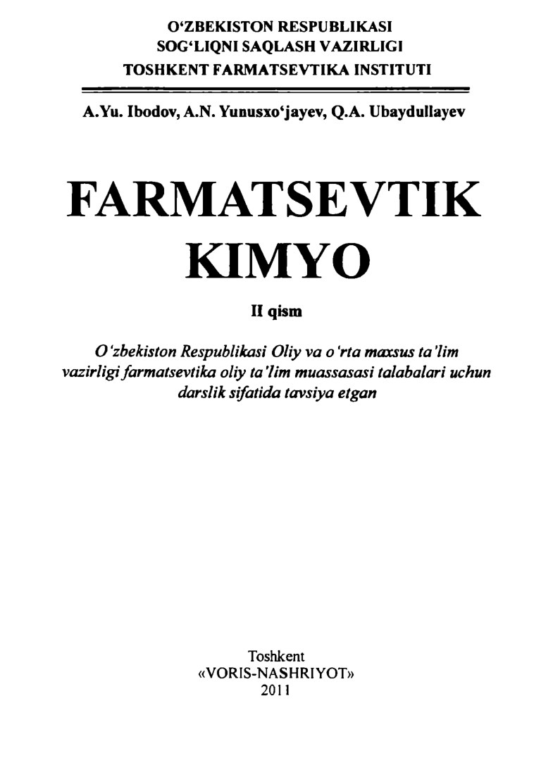 Farmatsevtik kimyo 2