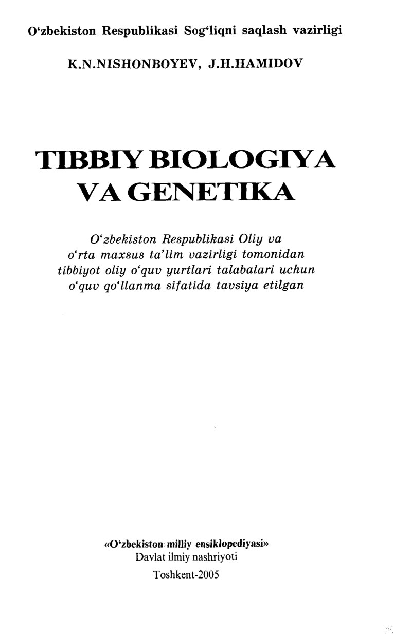 Tibbiy Biologiya va Genetika