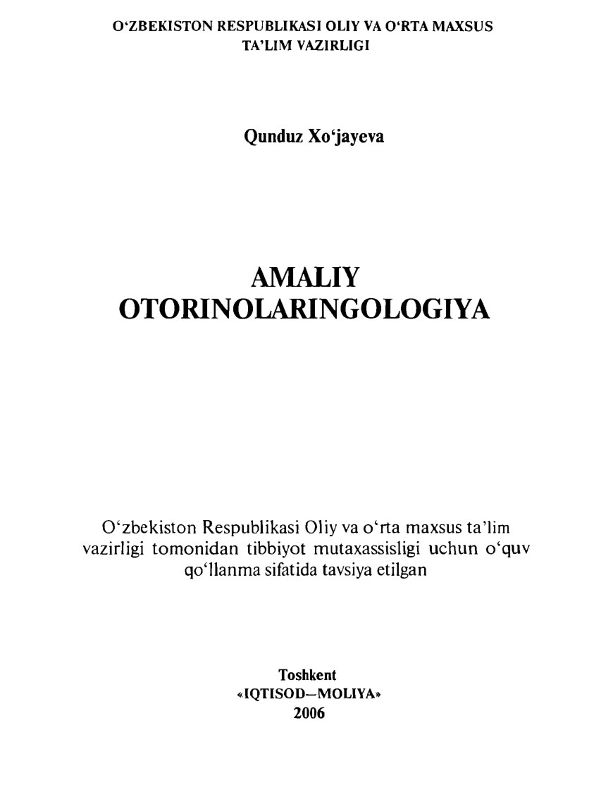 Amaliy otorinolaringologiya