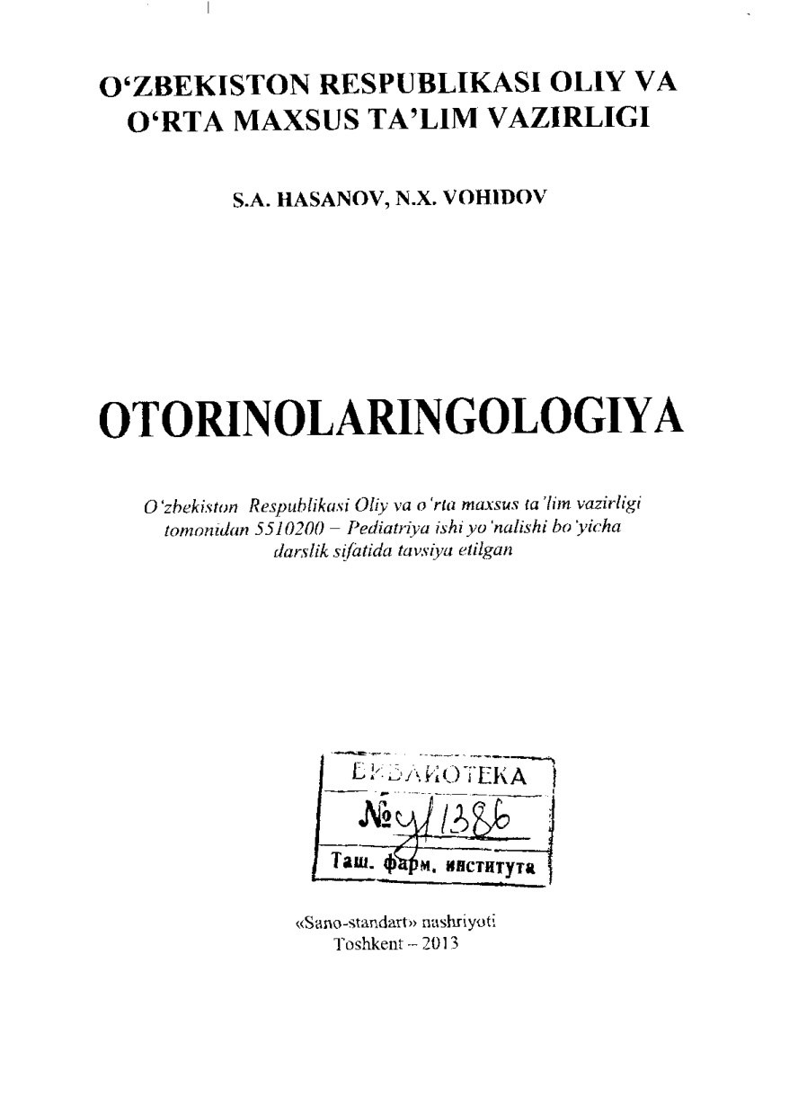 Otorinolaringologiya