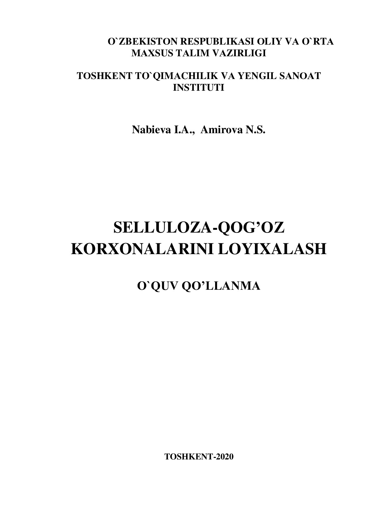 Selluloza qogoz korxonalarini loyixalash