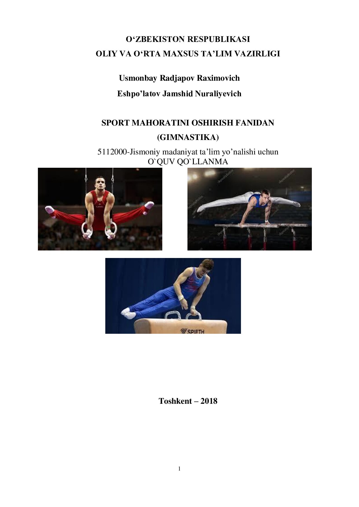 Sport mahoratini oshirish fanidan (Gimnastika)