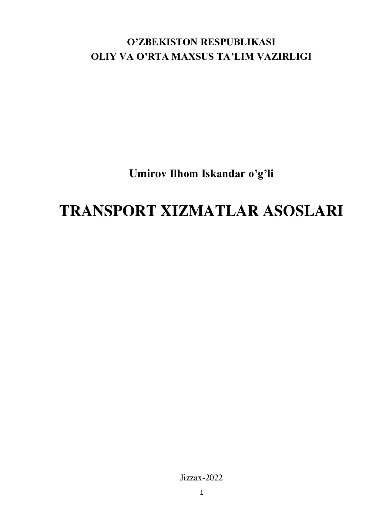 transport xizmatlar