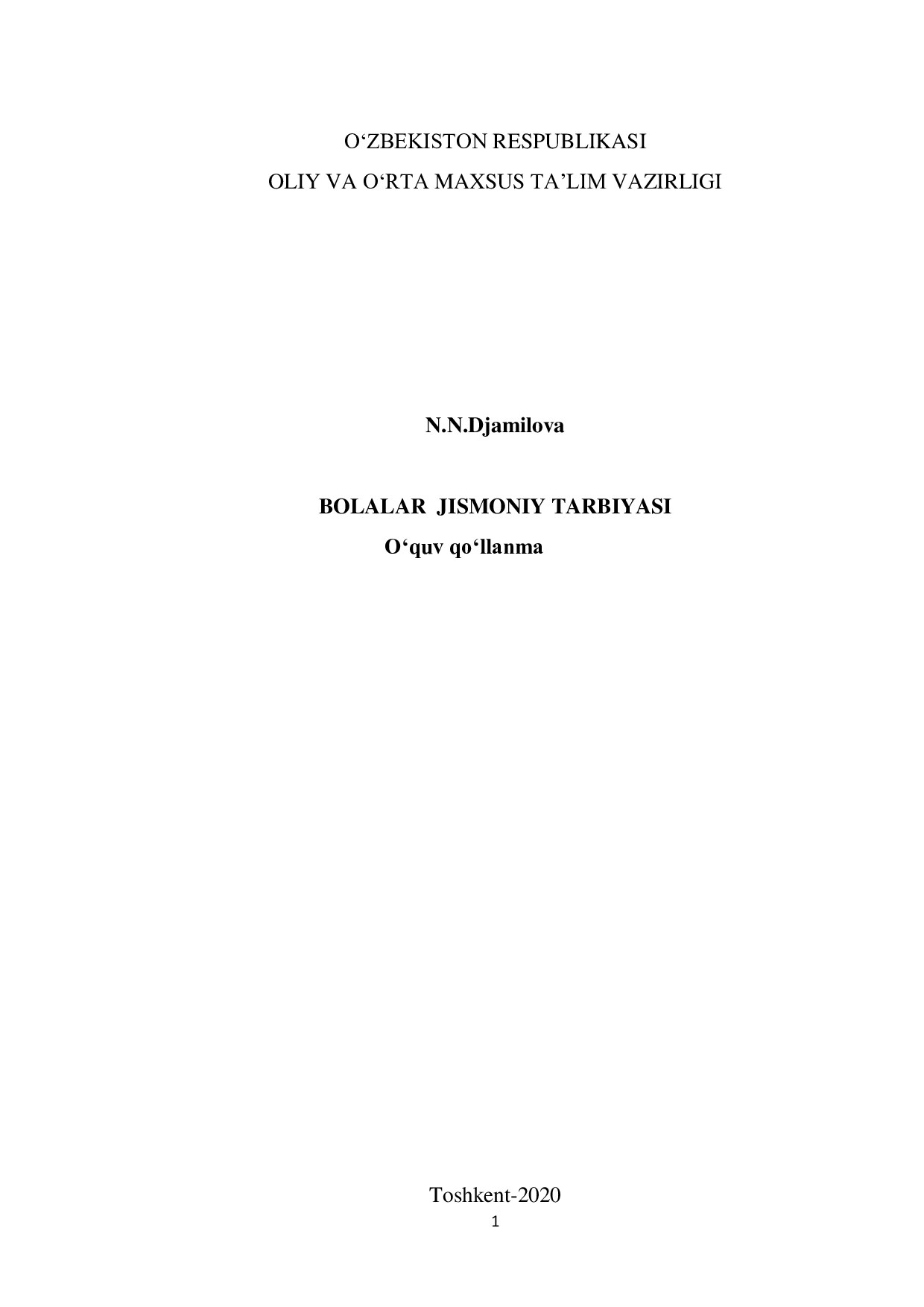 Bollalar jismoniy tarbiyasi