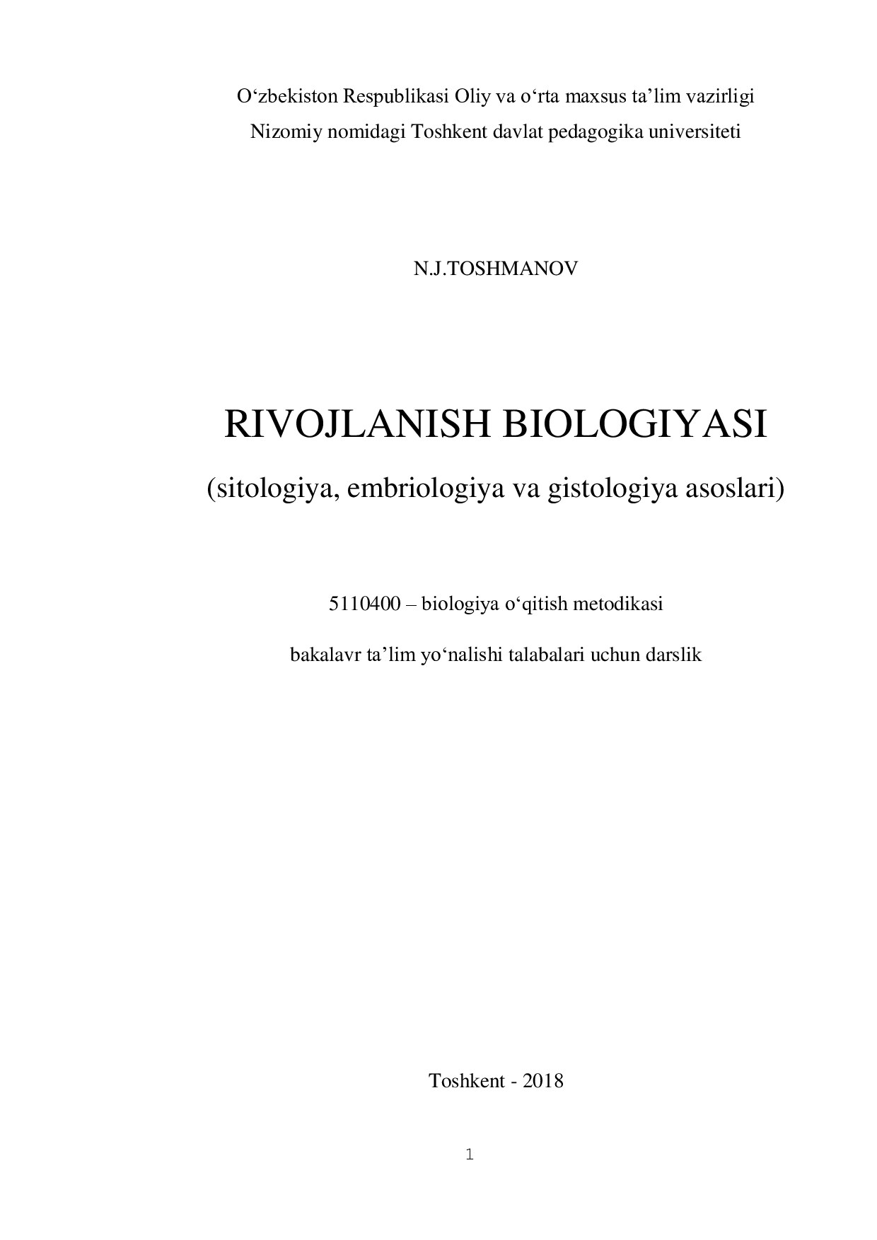 Rivojlanish biologiyasi