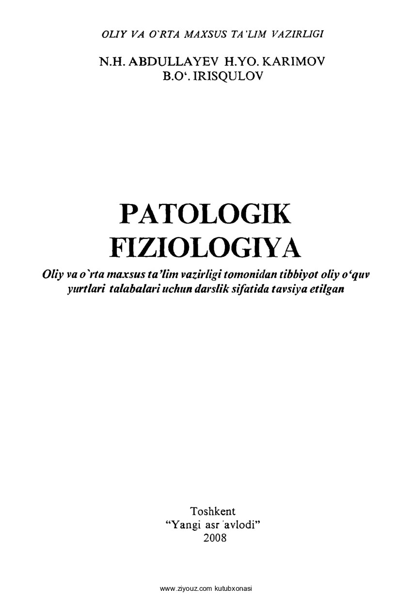 Patologik fiziologiya.