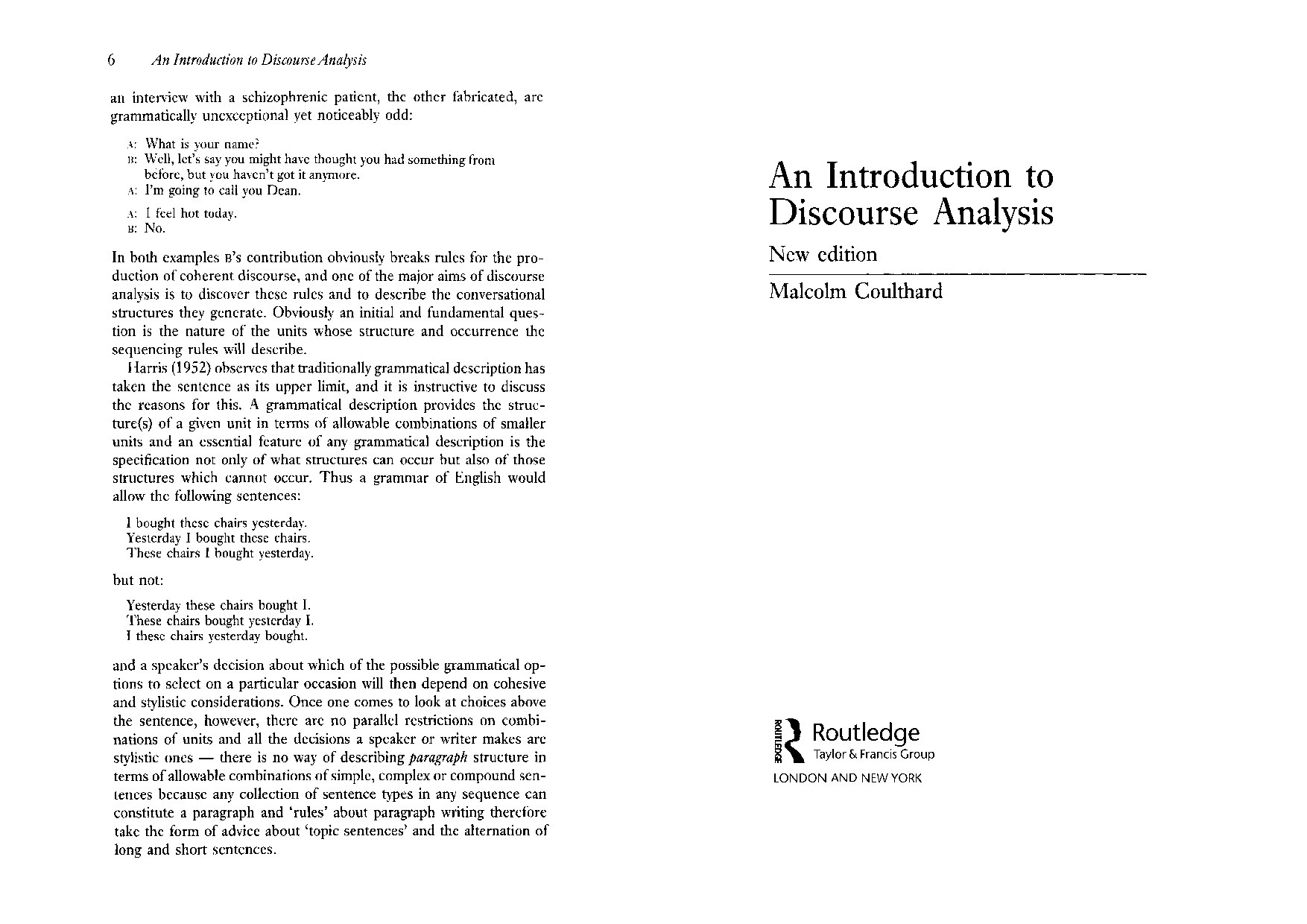 An Introduction to Discourse Analysis