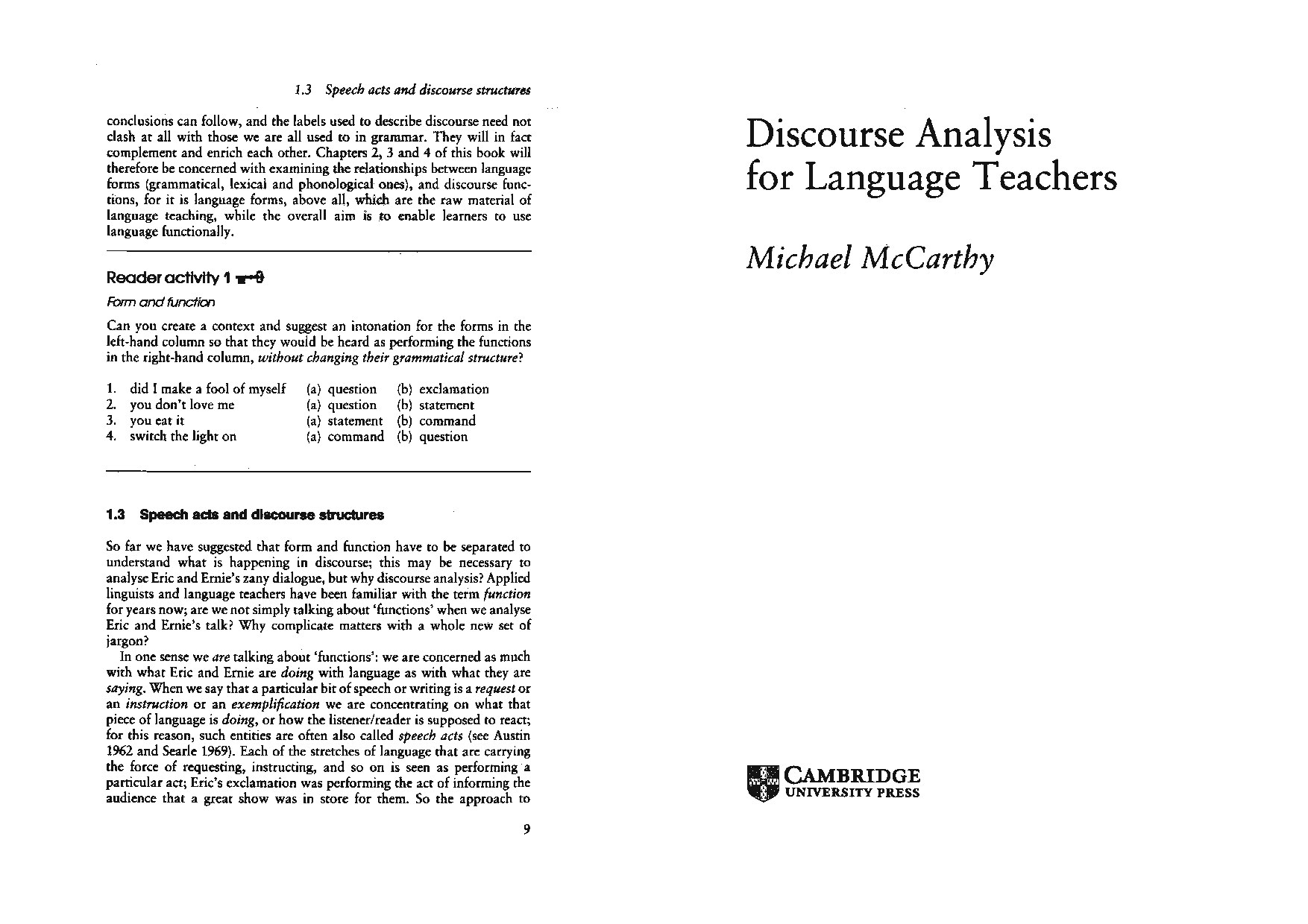 Discourse Analysis for Language Teachers