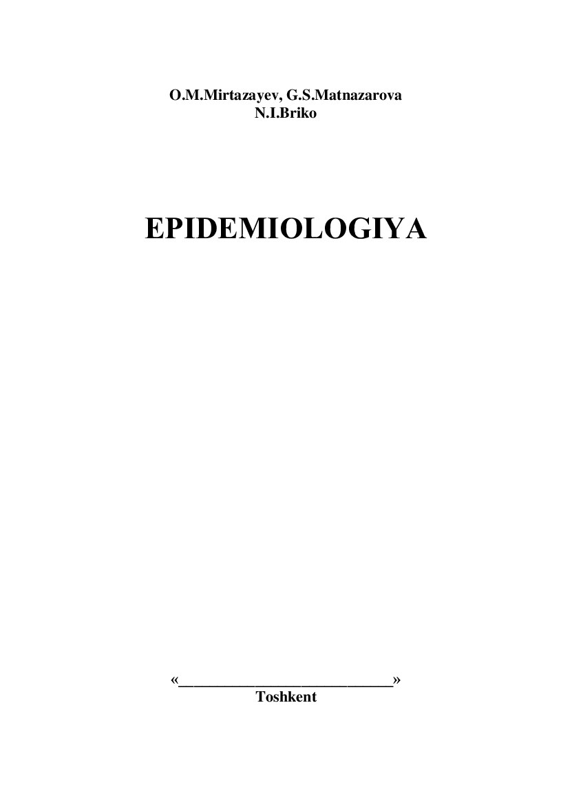 EPIDEMIOLOGIYА