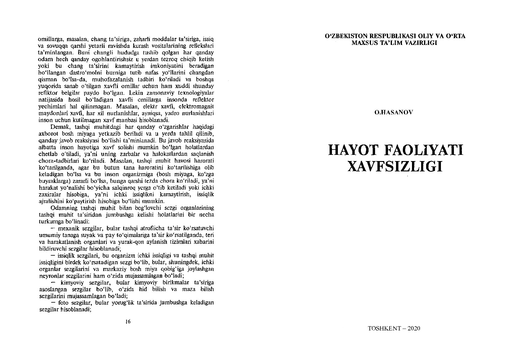 Hayot faoliyati hafsizligi