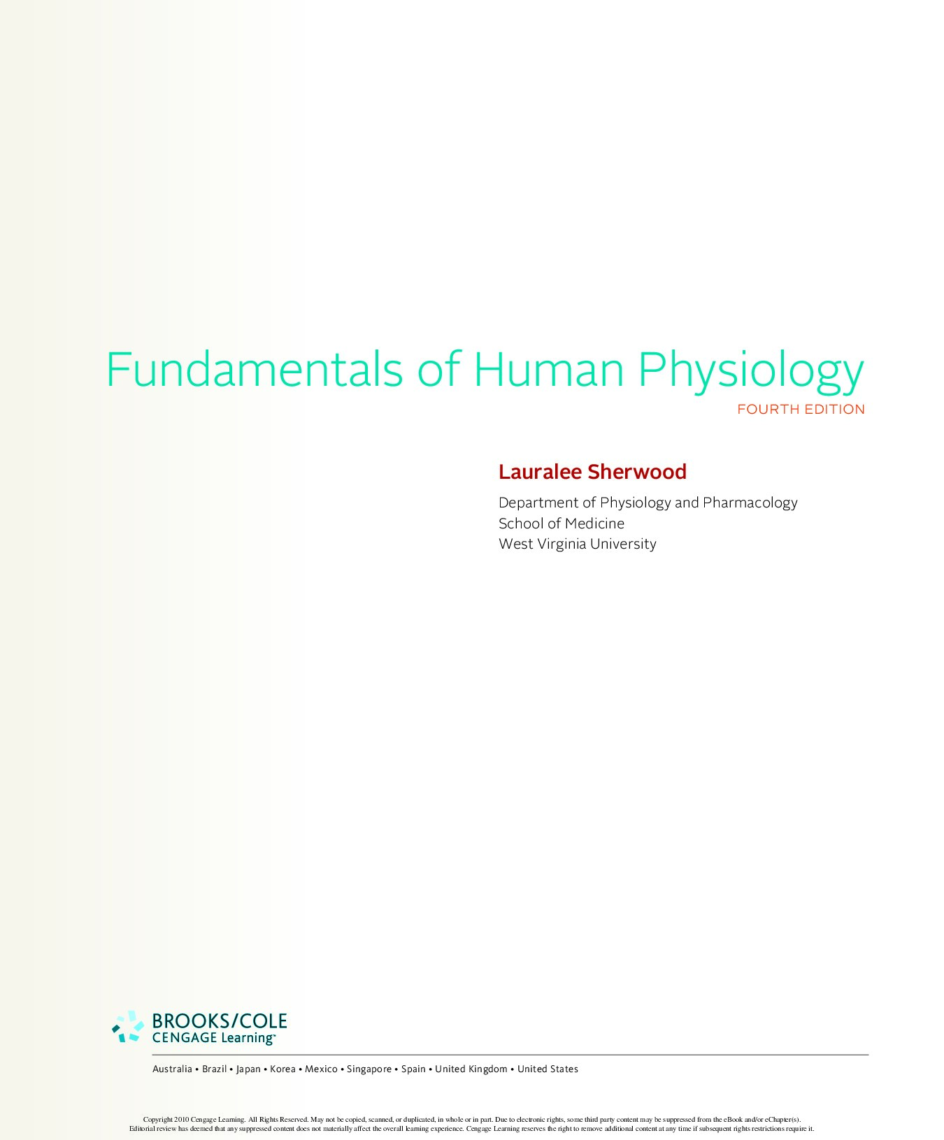 Fundamentals of Human Physiology